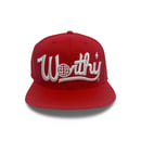 Image 1 of Worthy Script Snapback Hat Red