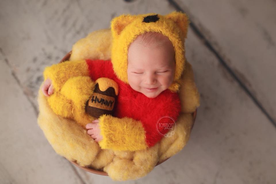 Winnie the Pooh Baby Our Little Hunny - 2 oz Mini Bear with Honey