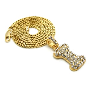 Image of Bubble Letter on Box Chain (Gold)