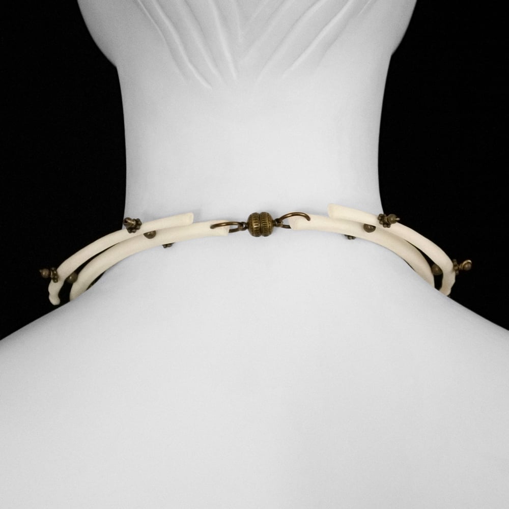 Image of "Shuri" Bobcat & Armadillo Bone Necklace