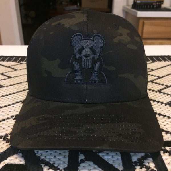 Image of BLACK CAMO HAT - SNAP-BACK