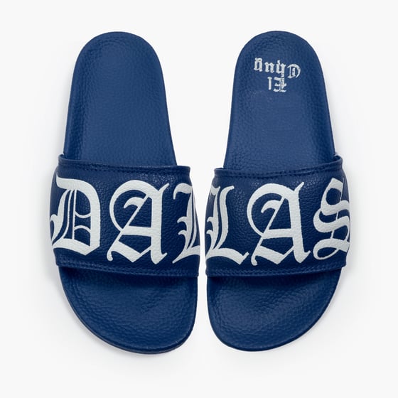 Image of DALLAS NAVY SLIDES ADULT &  KIDS (NOW SHIPPING)