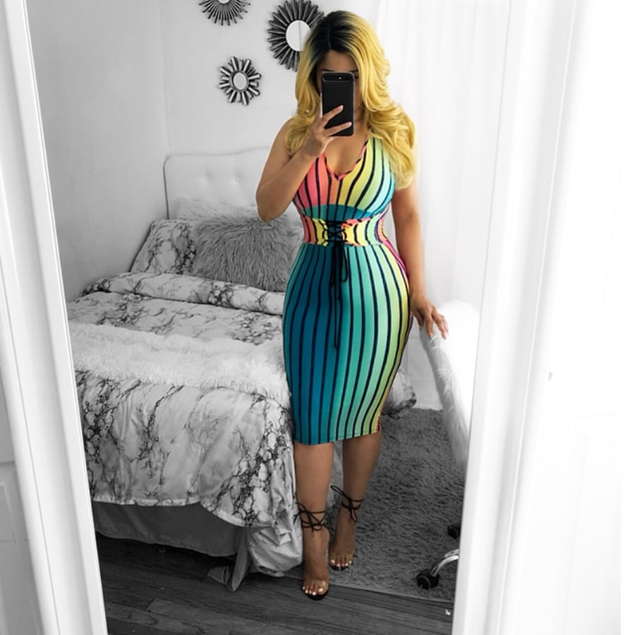 Image of Multi strip dress 