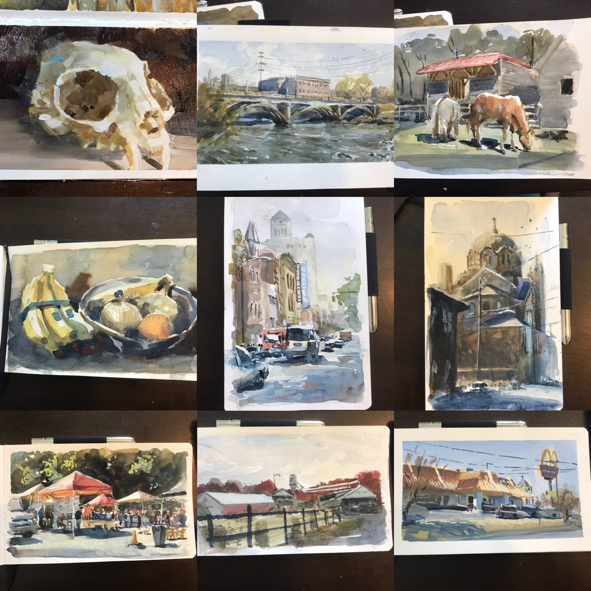 Jaredlovestodraw — Original Sketchbook page Watercolor/Gouache/Oil