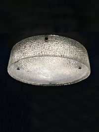 Image 1 of Large Mid-Century Flush Mount in Textured Glass by Kaiser Leuchten