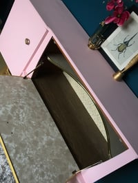 Image 4 of A mid century modern drinks sideboard in pink & gold