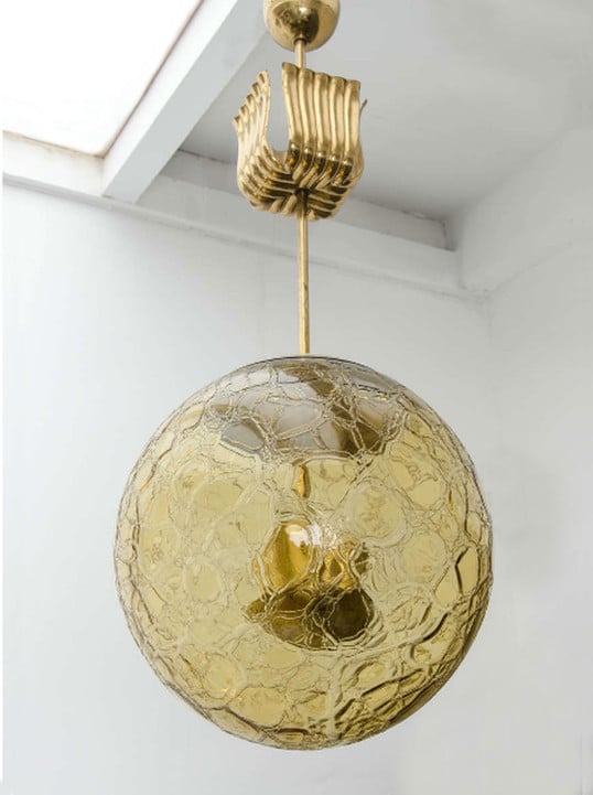 Image of Large Amber Glass Light, 1950s