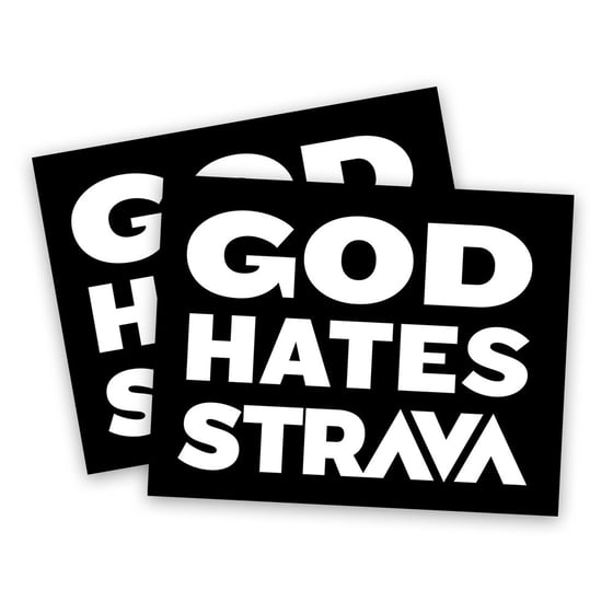 Image of God Hates Strava Sticker - Pack of 2