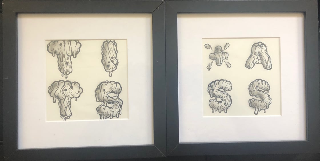 Image of Buff Monster Tits & Ass Original Paintings set