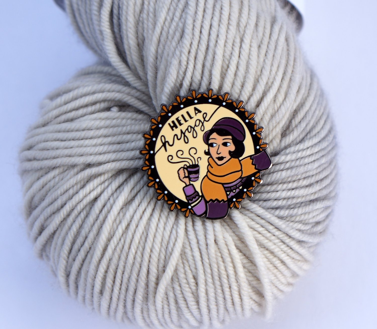 Image of Purple/Camel Hella Hygge Pin