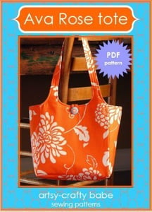 Image of Ava Rose Tote PDF sewing pattern