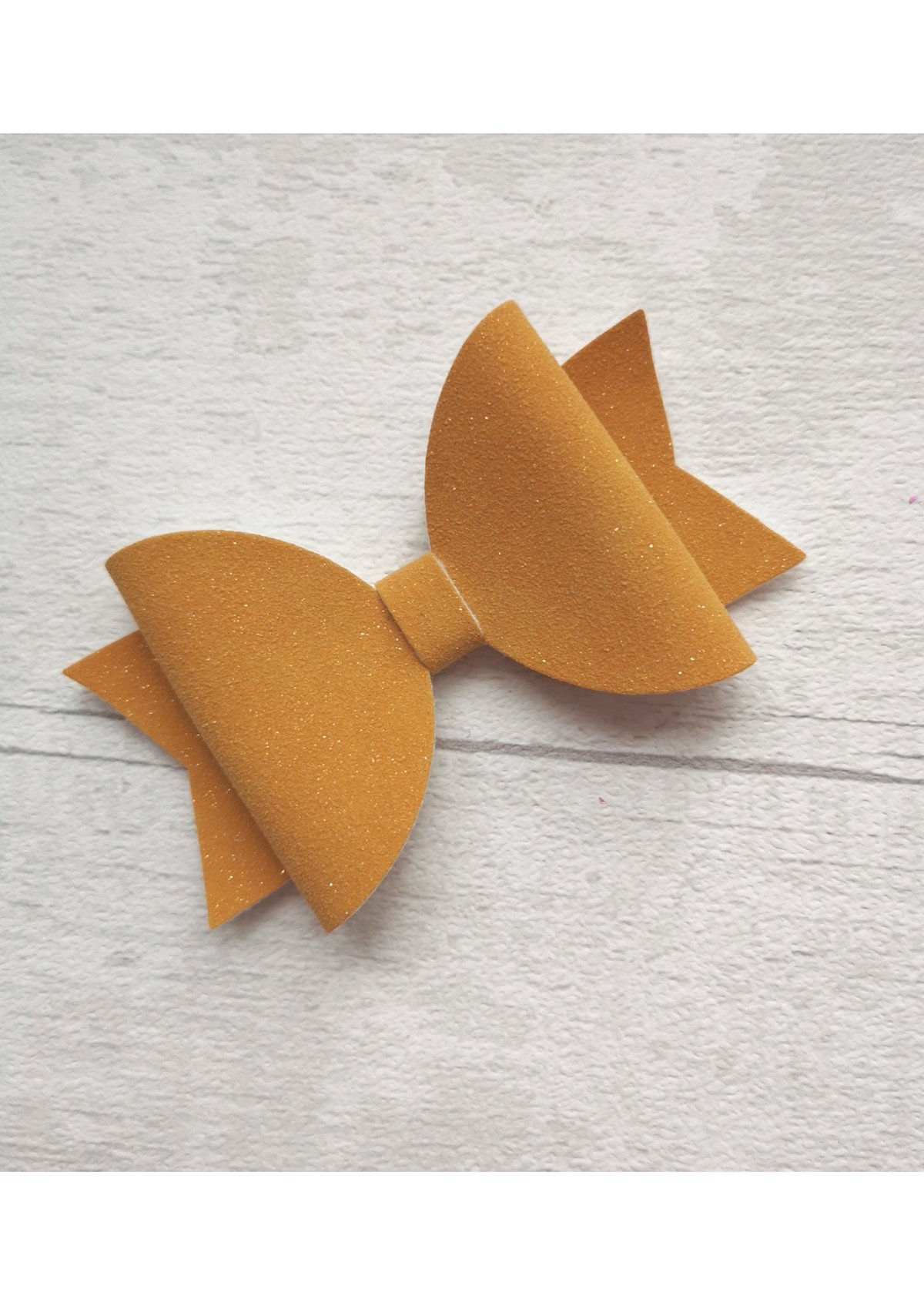 Image of Mustard Glitter Suede 3" Bow