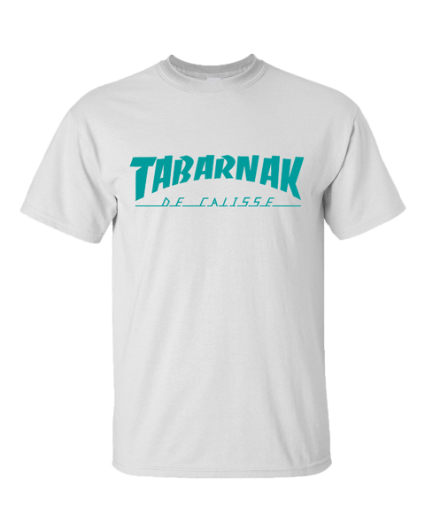 Image of TABARNAK DE CALISSE (TURQUOISE/WHITE)