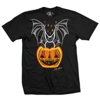 Image 1 of Mens Pumpkin Bat T-shirt 
