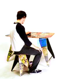 Image 3 of SkateDesk - Recycled Skateboard Desk 48"x24"x30"H
