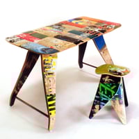 Image 1 of SkateDesk - Recycled Skateboard Desk 48"x24"x30"H