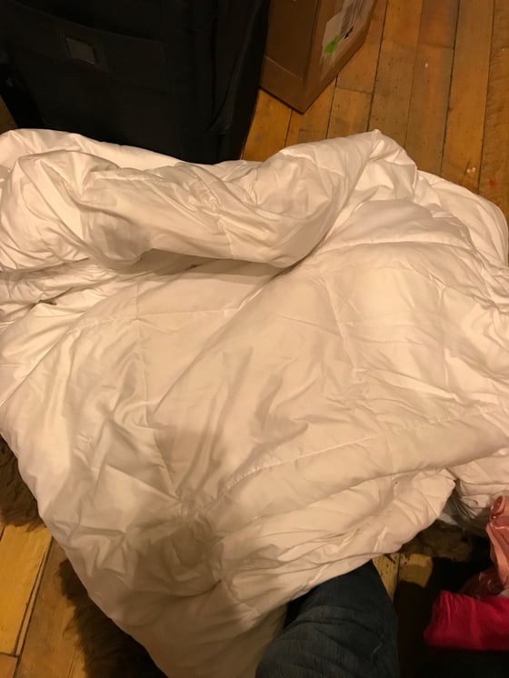 Image of White down comforter