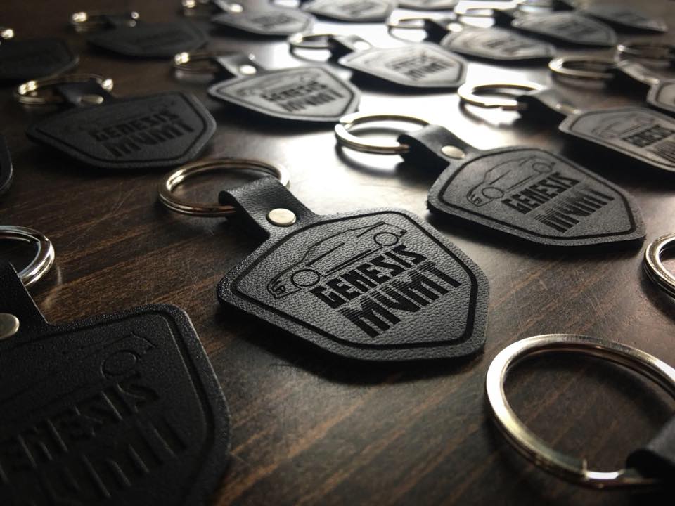 Image of Laser Engraved Leather Keychain