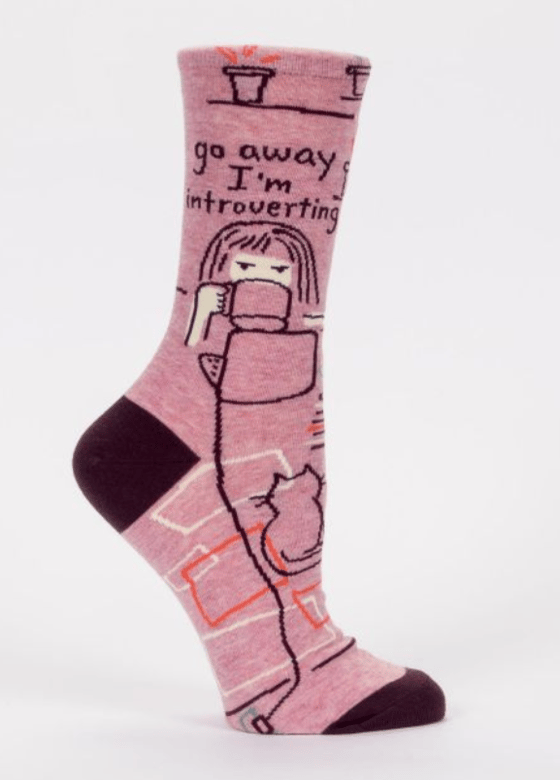 Image of Go Away I'm Introverting Crew Socks