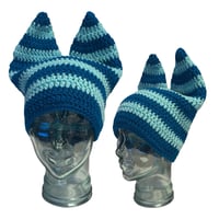 Blue Striped Ear Beanie