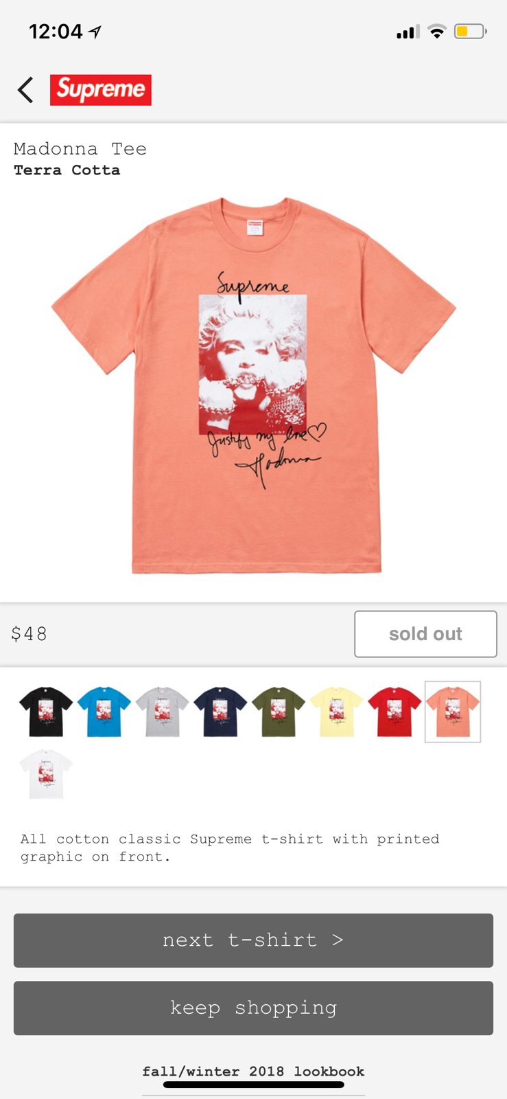 Supreme madonna tee