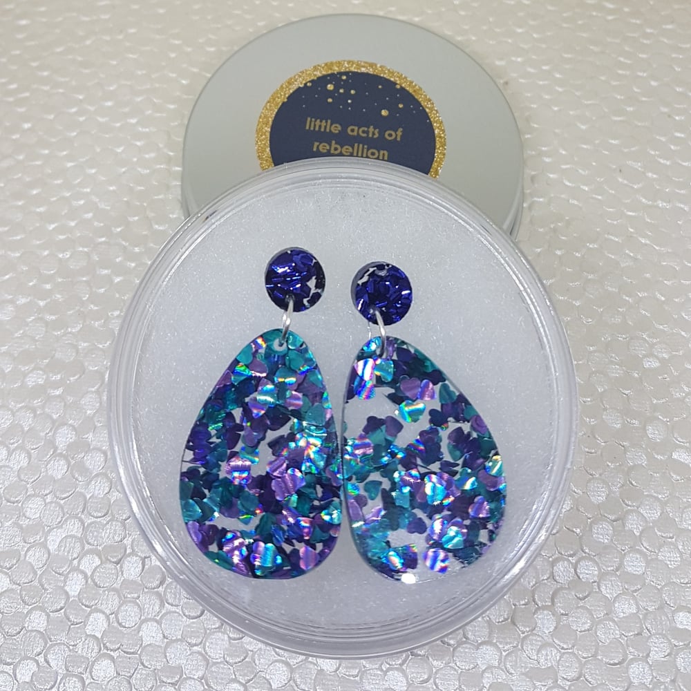 Image of Night Out! Purple with Turquoise Hearts