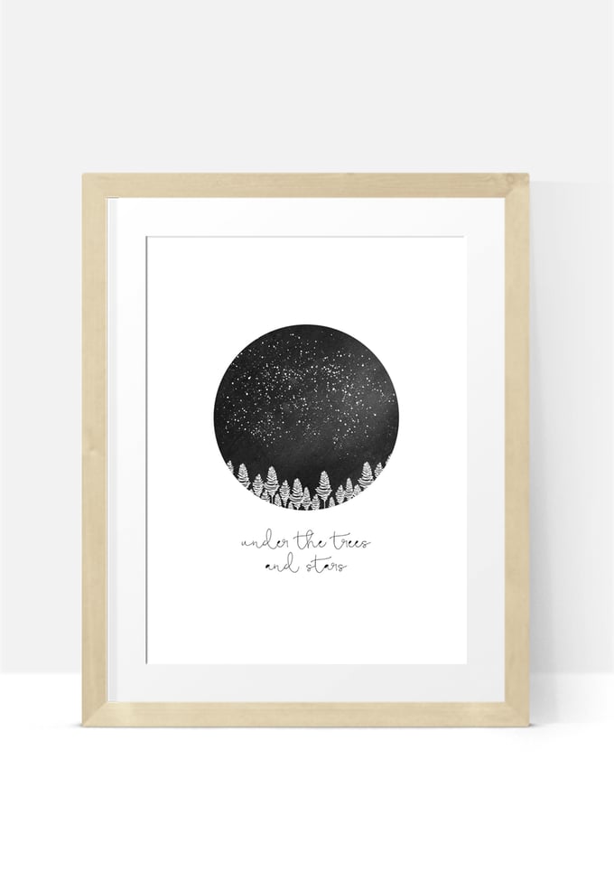 Image of Under the Trees and Stars A4 Print