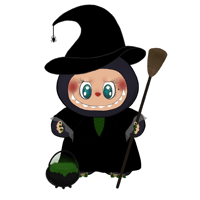 Image 1 of Witch Labubu Sticker