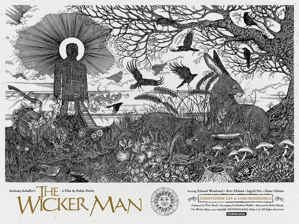 The Wicker Man official poster. Artist proof copies  (variant) signed by Britt Ekland