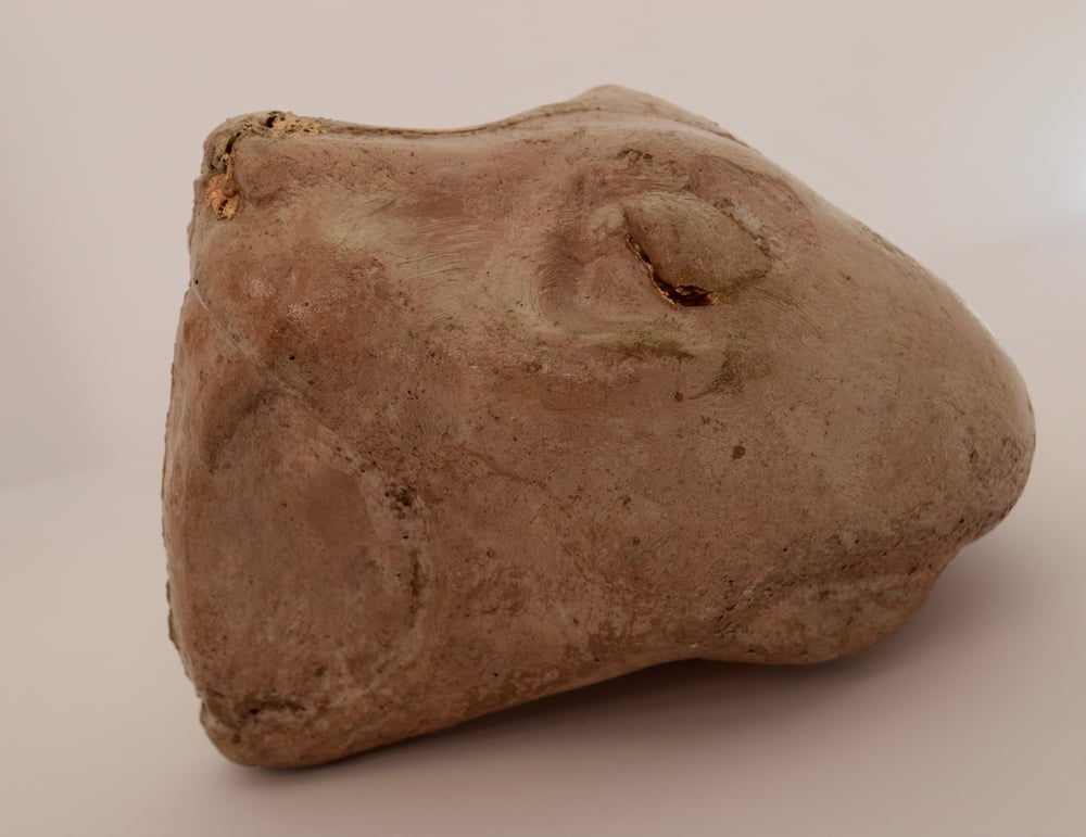 Image of Concrete Cheetah head with Gold Kintsugi