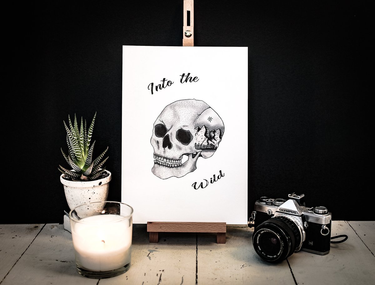 Image of Into The Wild Skull Travel Print - A4 or A5