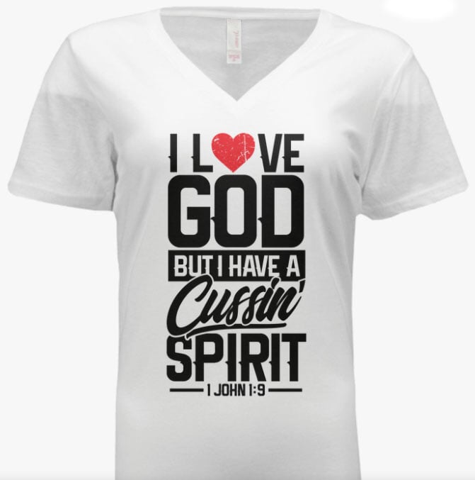 Image of I L❤️VE GOD (Ladies V-Necks, Ladies Crew Necks & Unisex Crew Neck Sizes)