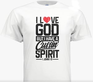 Image of I L❤️VE GOD   (Ladies V-Necks, Ladies Crew Necks & Unisex Crew Neck Sizes)