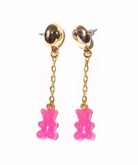 Image 1 of Pink Lemonade Gummy Bear Earrings