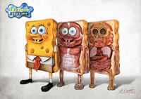 Image 1 of SPONGEBOB- ANATOMY  limited edition of 100 Giclèe print on fine art canvas