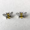 BEE ENAMEL STUD EARRING SET - YELLOW + BLACK 