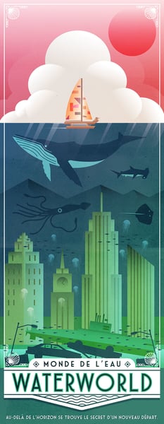 Image of Waterworld Travel Poster
