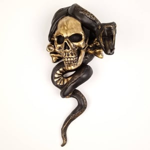 Image of BRONZE SKULL AND SNAKE