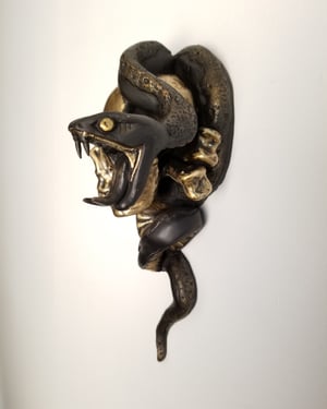 Image of BRONZE SKULL AND SNAKE