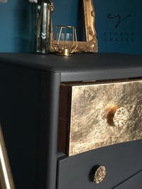 Image 3 of Vintage chest of drawers in grey & gold