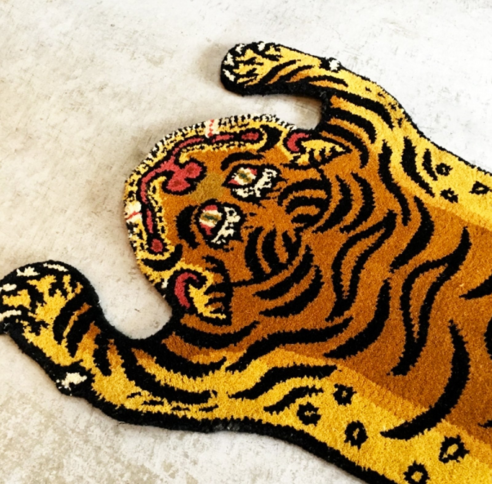 Handcraft Tibetan Wool Tiger Rug B - 4 Sizes / Super Normal Objects