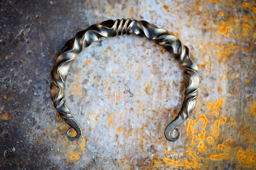 Image of Viking arm ring | reverse twist mild steel