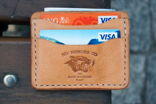 Image of Comrade — "Natural Tan" Italian Cowhide Leather Card Holder