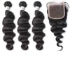  Mink Loose Wave Hair Extensions With Closure 10A