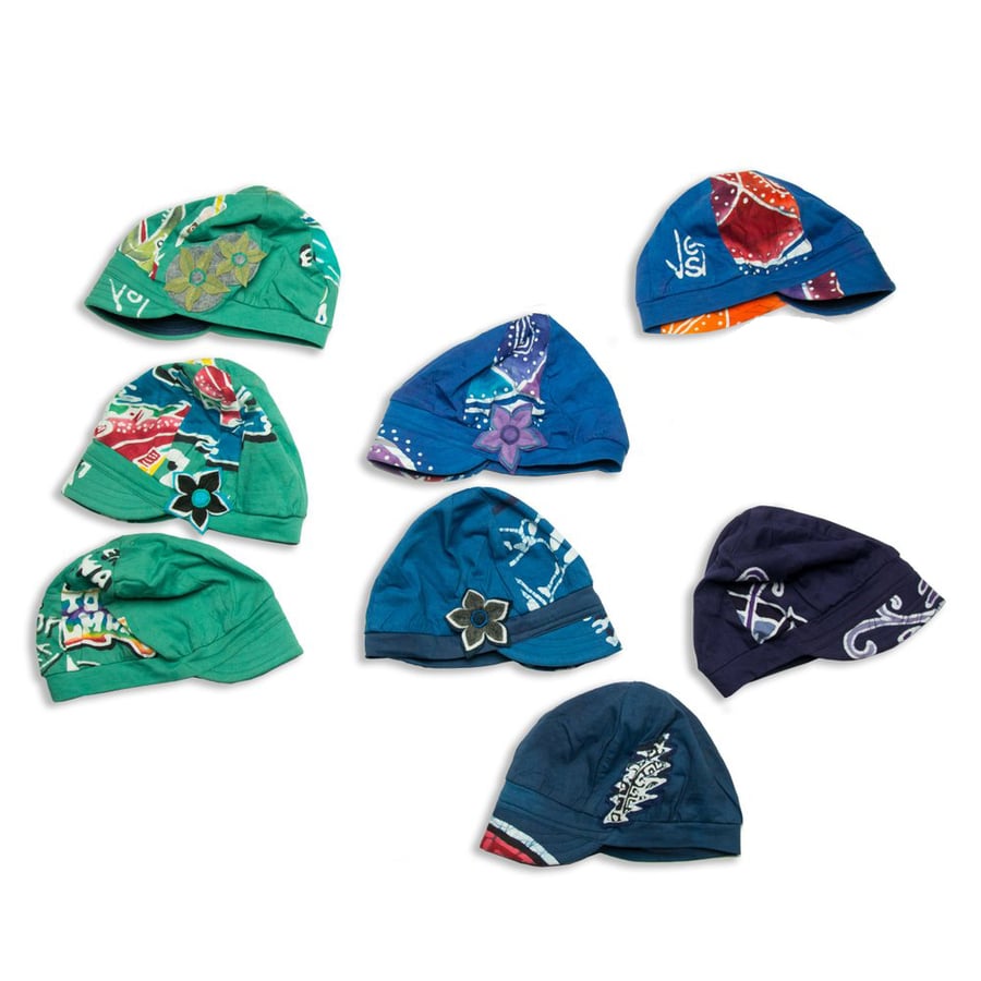 Image of Batik Hats custom made by our friend Flood Clothing!