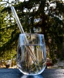 Clear Glass Drinking Straw 4 Pack + Brush
