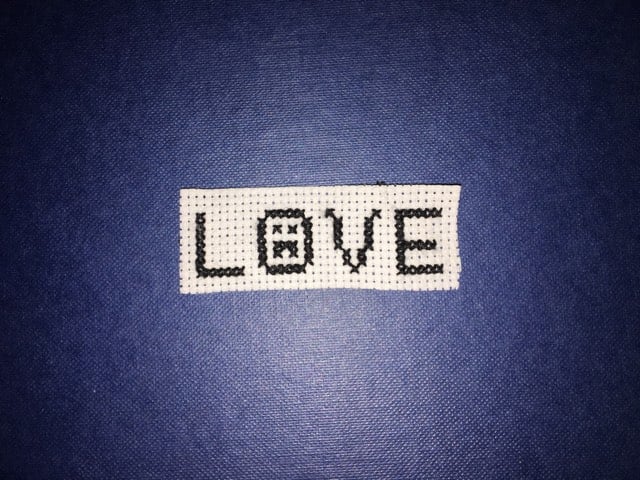 Image of Small Lil Peep "LOVE" tattoo patch.