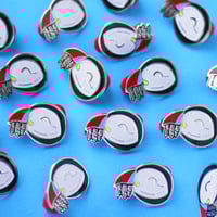 Image 3 of Puffin eating fish enamel pin - silver plating - bird pin - sea bird - nature pin - lapel pin badge