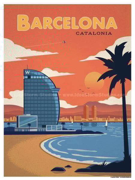 Image of Barcelona Modern Poster