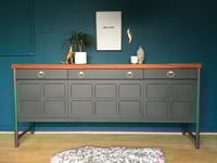 Image 1 of Dark grey Nathan Teak sideboard 